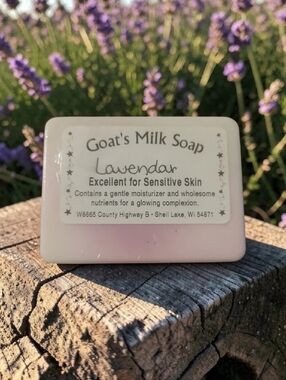 1 Home-made Amish Goat's Milk Soap Bar "Lavender" Borntregers Bundle 3 For $15